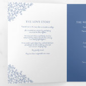 Programme Trois Volets Monogramme bleu classique Art histoire dévouement (Intérieur en premier)