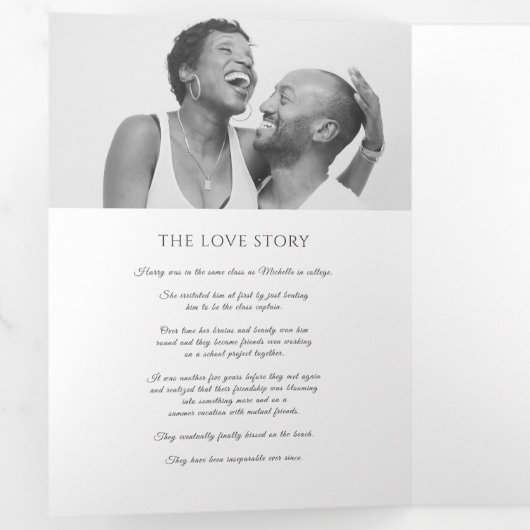 Programme Trois Volets monogramme gris foncé couronne histoire dévouement (Intérieur en premier)