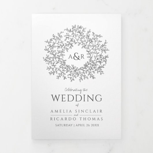 Programme Trois Volets Monogramme gris foncé histoire d'art dévouement ma (Page de couverture)