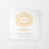 Programme Trois Volets Monogramme orange Brown dédicace photo mariage Tri (Protection)