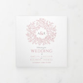 Programme Trois Volets monogramme rose Dusty mariage de dévouement (Protection)