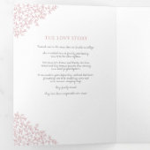 Programme Trois Volets monogramme rose Dusty mariage de dévouement (Intérieur en premier)