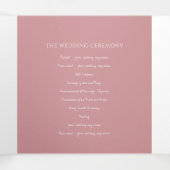 Programme Trois Volets monogramme rose Dusty mariage de dévouement (Intérieur au milieu)
