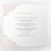 Programme Trois Volets monogramme rose Dusty mariage de dévouement (Intérieur en premier)