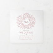 Programme Trois Volets monogramme rose Dusty mariage de dévouement (Protection)