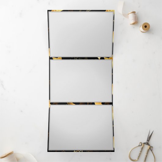 Programme Trois Volets Motif sans couture avec étoiles d'or (Intérieur)