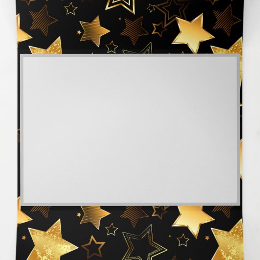 Programme Trois Volets Motif sans couture avec étoiles d'or (Intérieur au milieu)