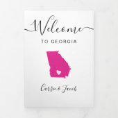 Programme Trois Volets N'importe quelle couleur Géorgie Mariage Bienvenue (Page de couverture)