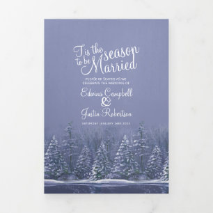 Programme Trois Volets Noël hiver arbres de mariage lac bleu