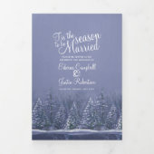Programme Trois Volets Noël hiver arbres de mariage lac bleu (Page de couverture)