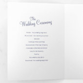 Programme Trois Volets Noël hiver chute neige graphique mariage bleu (Intérieur en premier)