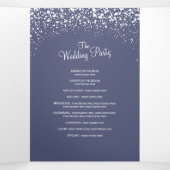 Programme Trois Volets Noël hiver chute neige graphique mariage bleu (Intérieur au milieu)