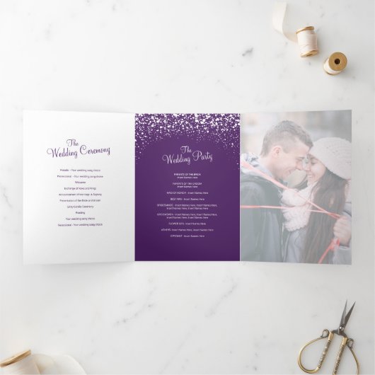 Programme Trois Volets Noël hiver mariage arbres et lac d'art (Intérieur)