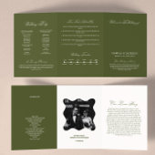 Programme Trois Volets Olive Green Wedding Ceremony