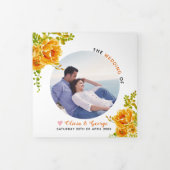 Programme Trois Volets Orange fleurs d'aquarelle vert feuilles, photo (Protection)