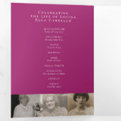 Programme Trois Volets Oubliez-moi pas fleurs coeur rose funérailles (Intérieur en premier)