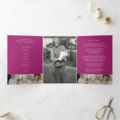 Programme Trois Volets Oubliez-moi pas fleurs coeur rose funérailles (Intérieur)