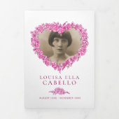 Programme Trois Volets Oubliez-moi pas fleurs coeur rose funérailles (Page de couverture)