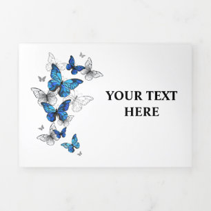 Programme Trois Volets Papillons volants bleus Morpho