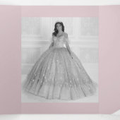 Programme Trois Volets Parties scintillant violette photo Quinceanera Tri (Intérieur au milieu)