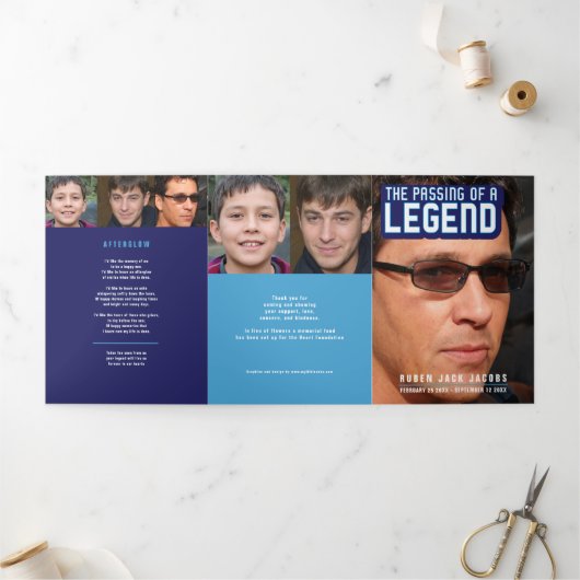 Programme Trois Volets Passage d'une légende Service funéraire bleu (Extérieur)