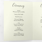 Programme Trois Volets Peach & Ivory Peony & Rose Floral Wedding Programm (Intérieur en premier)