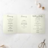 Programme Trois Volets Peach & Ivory Peony & Rose Floral Wedding Programm (Intérieur)