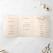 Programme Trois Volets Peach Rose Wedding Programs (Intérieur)