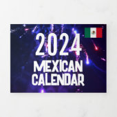 Programme Trois Volets Petit calendrier mexicain 2024 avec vacances (Page de couverture)