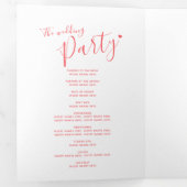 Programme Trois Volets Petit script de coeur blanc corail blanc mariage (Intérieur en premier)