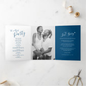 Programme Trois Volets Petite écriture de coeur blanc mariage blanc (Intérieur)