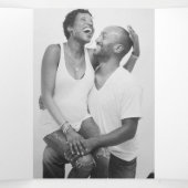 Programme Trois Volets Petite écriture de coeur blanc mariage blanc (Intérieur au milieu)