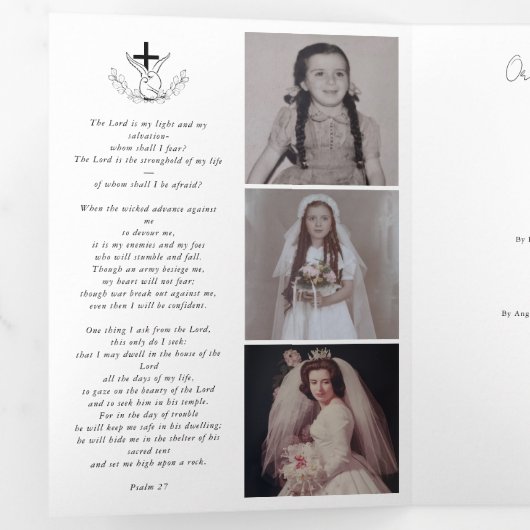 Programme Trois Volets Photo Memorial Funeral Celebration of Life Program (Intérieur en premier)