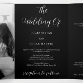 Programme Trois Volets Photo moderne Mariage tout-en-un noir et blanc (Intérieur au milieu)