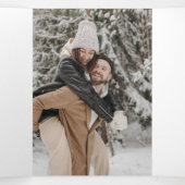 Programme Trois Volets Photos d'aquarelle de cônes de mariage d'hiver (Intérieur au milieu)