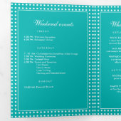 Programme Trois Volets Points blancs sur sarcelle – Mariage personnalisé (Intérieur en premier)