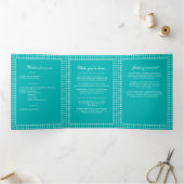 Programme Trois Volets Points blancs sur sarcelle – Mariage personnalisé (Intérieur)
