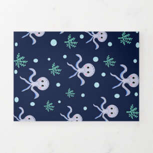 Programme Trois Volets Poulpe sous la mer motif pour enfants