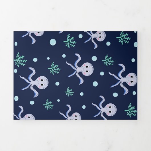 Programme Trois Volets Poulpe sous la mer motif pour enfants (Page de couverture)