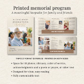 Programme Trois Volets Printed Funeral Photo Collage Memorial