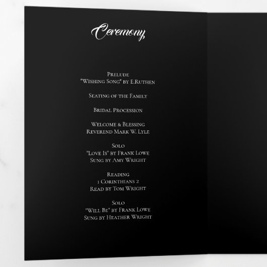 Programme Trois Volets Ravens Mariage gothique (Intérieur en premier)