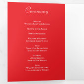 Programme Trois Volets Red Rose Romantic Wedding Programs (Intérieur en premier)