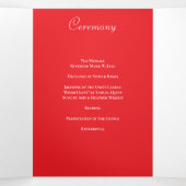 Programme Trois Volets Red Rose Romantic Wedding Programs (Intérieur au milieu)