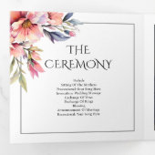 Programme Trois Volets Rhododendron fleurs rose pêche florale mariage (Intérieur en premier)