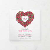 Programme Trois Volets Rouge tulipes coeur art histoire dévouement mariag (Protection)