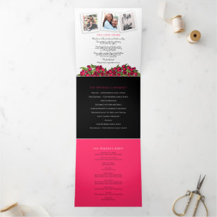 Programme Trois Volets Rouge tulipes coeur art histoire dévouement mariag