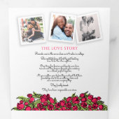 Programme Trois Volets Rouge tulipes coeur art histoire dévouement mariag (Intérieur en premier)