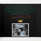 Programme Trois Volets Royal Prince Baby shower Rouge|Vert|Gold 3 Photo (Intérieur au milieu)