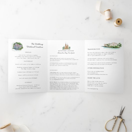 Programme Trois Volets Rustic River Wedding Program (Intérieur)