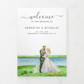 Programme Trois Volets Rustic River Wedding Program (Page de couverture)